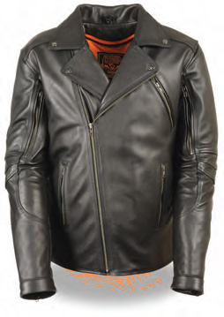 MLM1515 Men's Triple Stitch Extra Long Beltless Biker Jacket