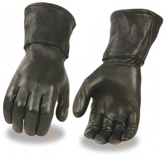 G317 Men’s Deerskin Leather Lined Gauntlet Glove W/ Wide Cuff