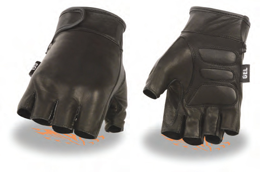 SH199 Men Premium Leather Full Coverage Fingerless Gloves - Click Image to Close