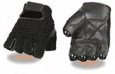 SH219 Black Mesh Fingerless Gloves - Click Image to Close