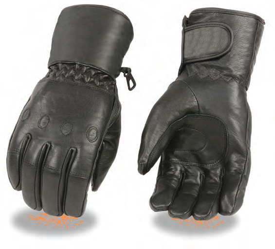 SH293 Men’s Premium Leather Waterproof Gauntlet Gloves W/Cinch