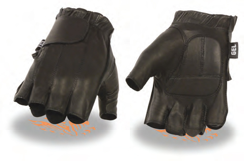 SH442 Men’s Premium Leather Full Panel Velcro Fingerless Gloves