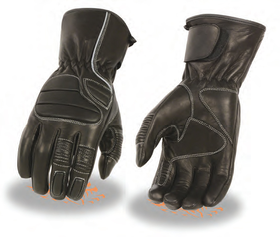 SH607 Men’s Lined Padded Back Racing Glove W/ Reflective Piping