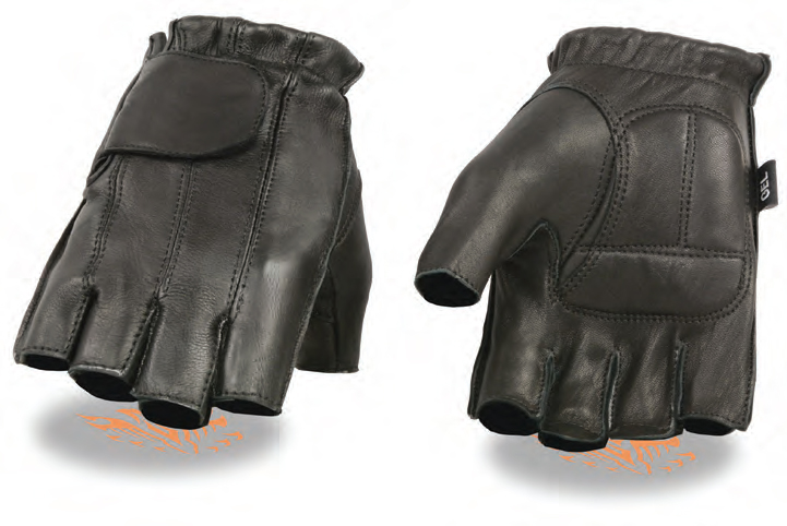 SH850 Men’s Deerskin Full Back Fingerless Gloves W/ Gel Palm And - Click Image to Close