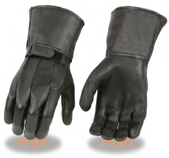 SH864 Men’s Deerskin Unlined Police Style Gauntlet Glove W/ Velc