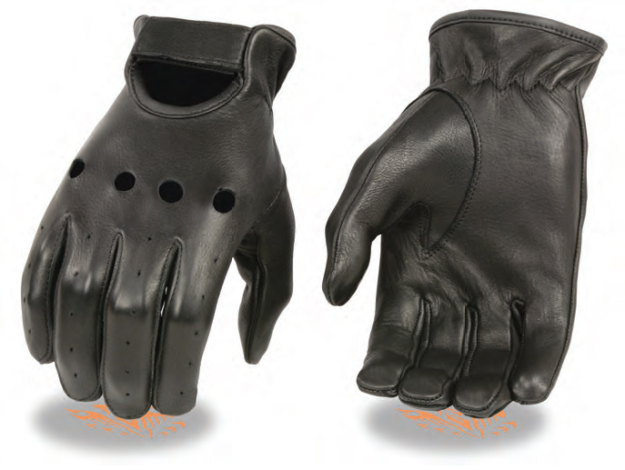 SH868 Men’s Deerskin UNLined Driving Glove W/ Cut Outs + Wrist S - Click Image to Close