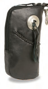 SH508B Zippered Leather Belt Bag W/ Belt Clasp