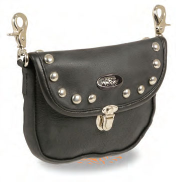 SH52001 Leather Ladies Studded Belt Bag W/ Quick Release Clasps