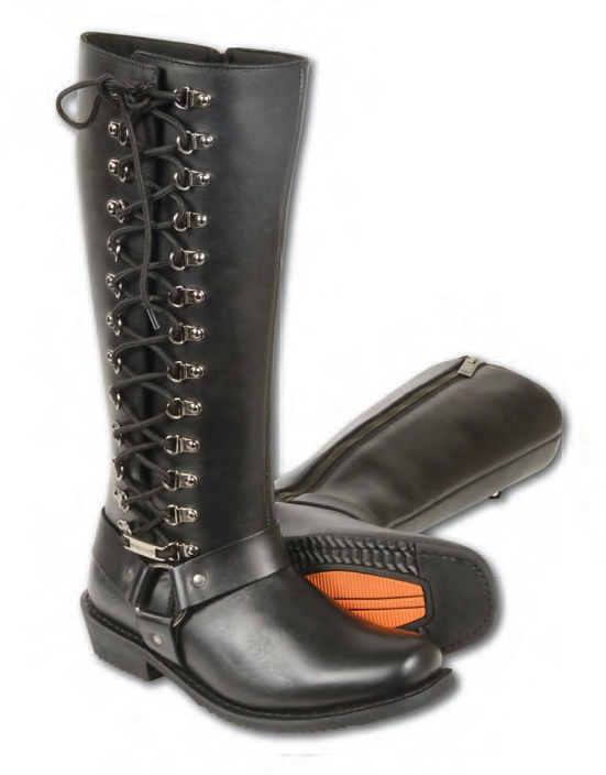 MBL9365 Ladies 14” Classic Harness Square Toe Leather Boot W/ Fu - Click Image to Close