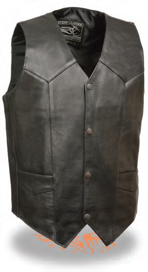 EL1310GO Men’s Classic Snap Front Biker Vest