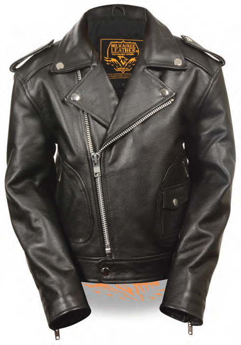 LKK1920 Unisex Children’s Biker Jacket W/ Patch Pocket Styling - Click Image to Close