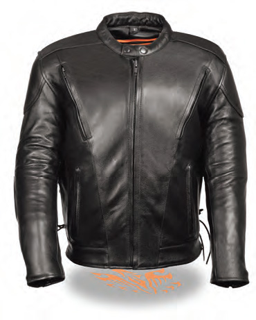 LKM1765 Men’s Side Lace Vented Scooter Jacket - Click Image to Close