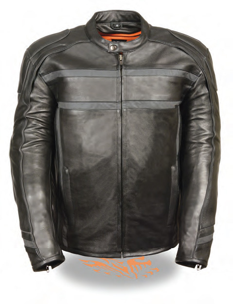 ML2083 Men’s Reflective Band & Piping Scooter Jacket - Click Image to Close