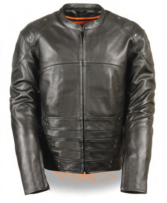 MLM1505 Men's Full Side Lace Vented Scooter Jacket - Click Image to Close