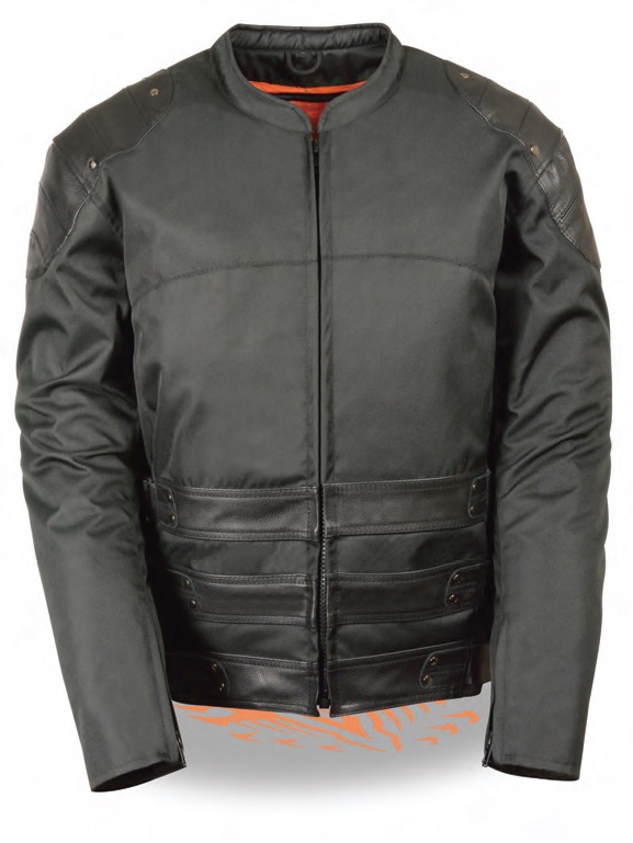 MPM1755 Men’s Assault Style Leather/Textile Racer Jacket