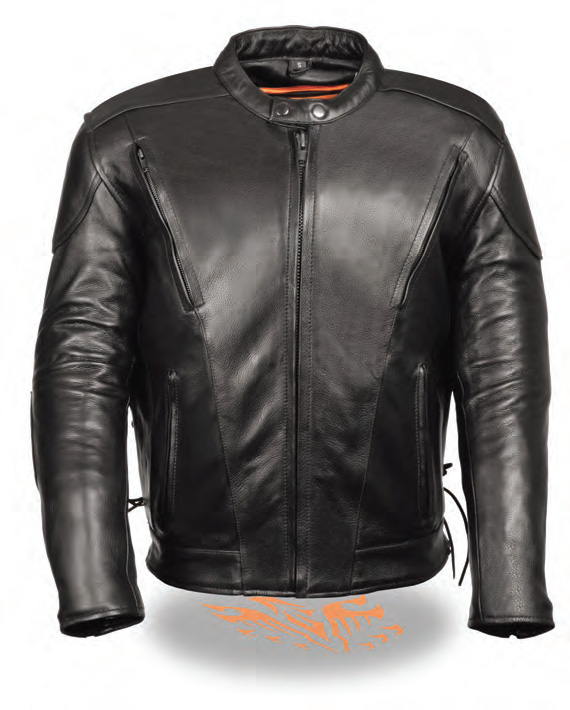 SH1010 Men's Side Lace Vented Scooter Jacket - Click Image to Close