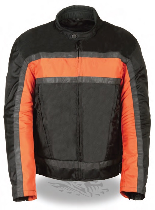 SH2095 Men’s Textile Racer Jacket W/ Reflective Stripes