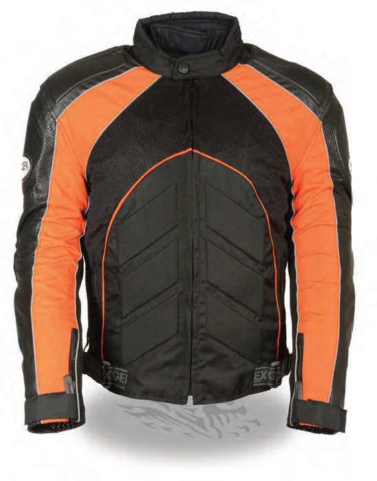 SH2153 Men’s Combo Leather/Textile/Mesh Racer Jacket - Click Image to Close