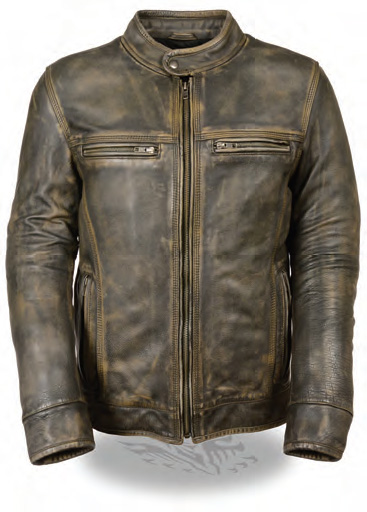 MLM1550 Men’s Distressed Brown Scooter Jacket W/ Venting