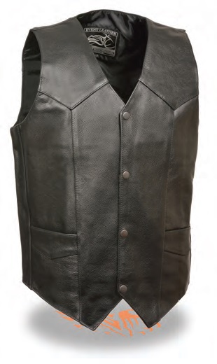 EL5310 Men’s Classic Snap Front Biker Vest - Click Image to Close