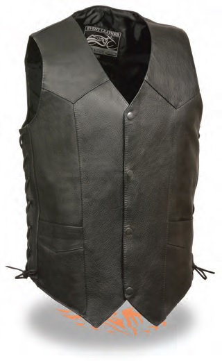 EL5315 Men’s Classic Side Lace Biker Vest - Click Image to Close