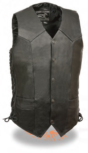 EL5315TALL Men’s Classic Side Lace Biker Vest - Tall