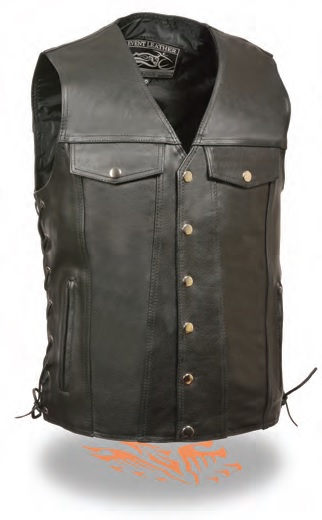 EL5360TALL Men’s Side Lace Vest W/ Denim Style Pockets – Tall - Click Image to Close