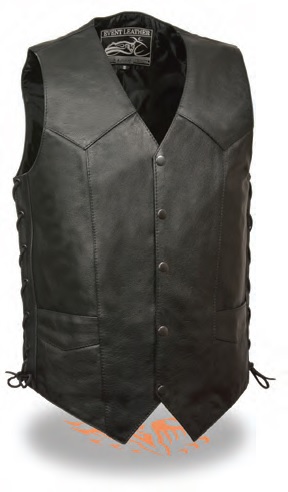 EL5397TALL Men’s Side Lace Biker Vest W/ Gun Pocket – Tall