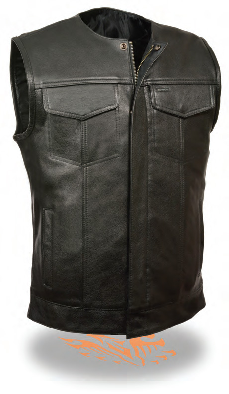 LKM3711 Collarless Snap/Zip Front Club Style Vest