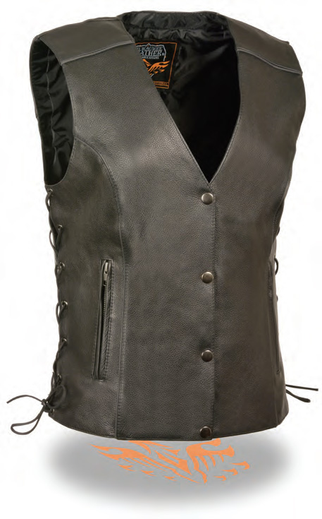 MLL4530 Women’s Side Lace Vest W/ Reflective Piping - Click Image to Close