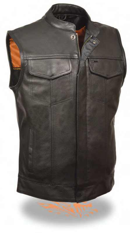 MLM3510 Men’s Open Neck Snap/Zip Front Club Style Vest - Click Image to Close