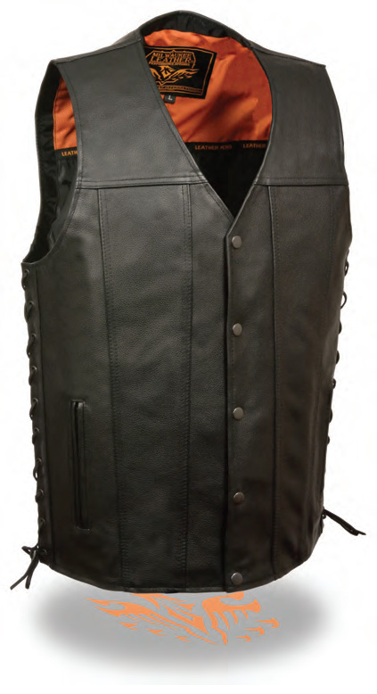 MLM3520 Men’s Straight Bottom Side Lace Vest - Click Image to Close