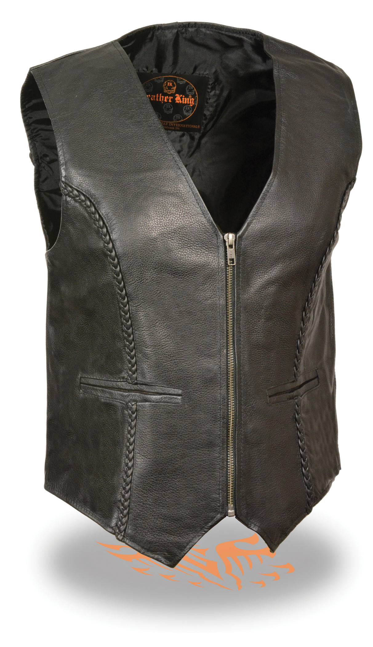 SH1246Z Women’s Zipper Front Braided Vest - Click Image to Close