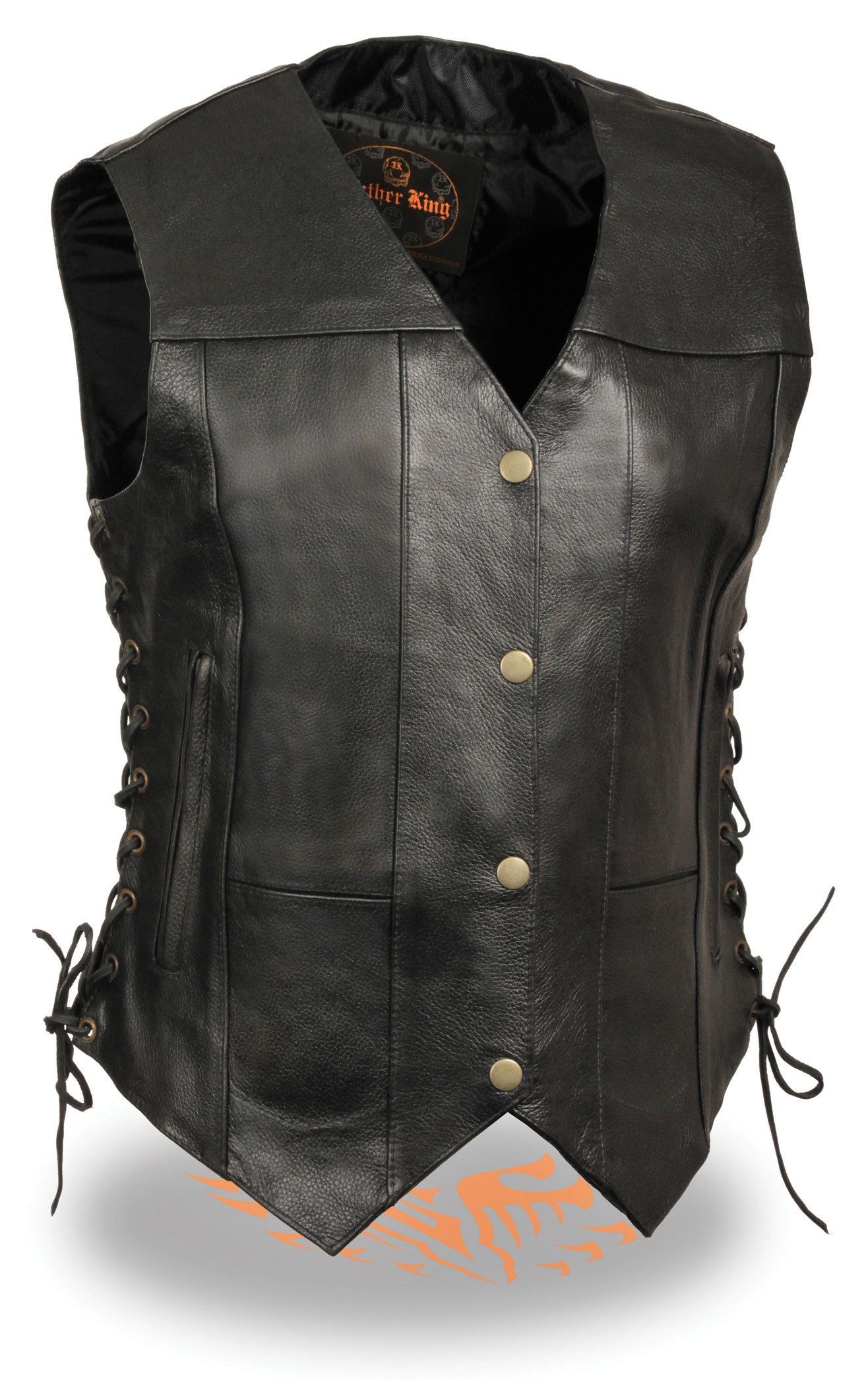 SH1292 Women’s 6 Pocket Side Lace Vest - Click Image to Close