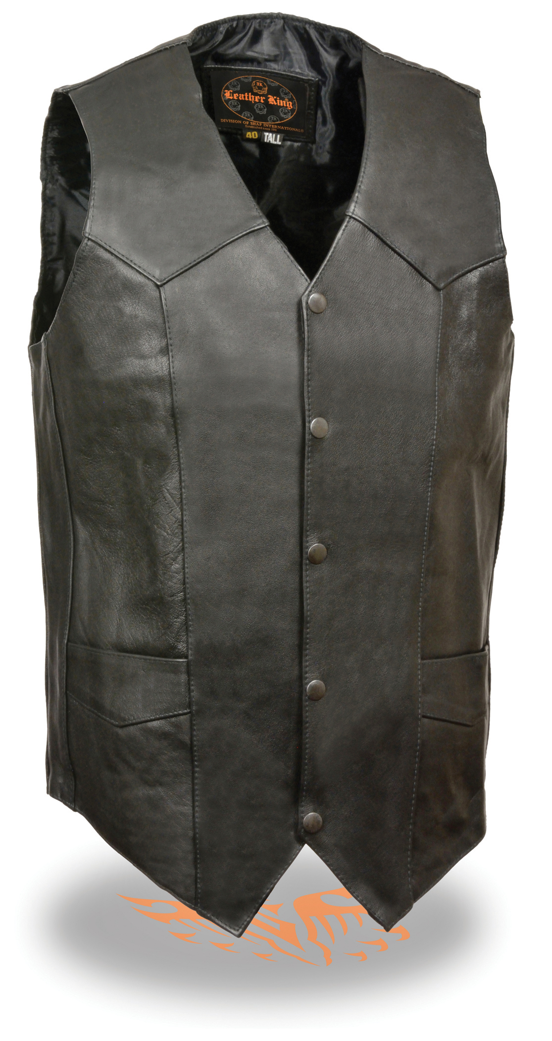 SH1310TALL Men’s Classic Snap Front Biker Vest - Tall