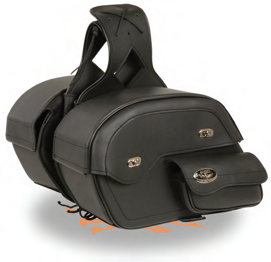 MP8306 Large Cruiser Style Slant Pouch Throw Over Saddle Bag - Click Image to Close