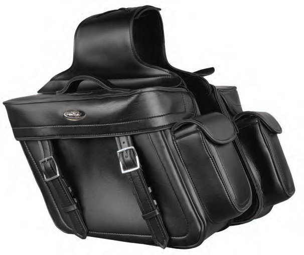 MP8315 Zip-Off PVC Throw Over Saddle Bag W/Side Pockets - Click Image to Close