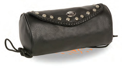 SH496 Large Soft Leather Braided & Studded Tool Pouch