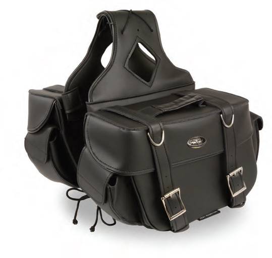 SH57403 Medium Zip-Off PVC Throw-Over 2 Strap Saddle Bag