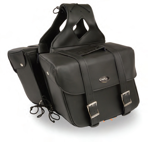 SH580 Large Zip-Off PVC Slanted Throw-Over Saddle Bag - Click Image to Close