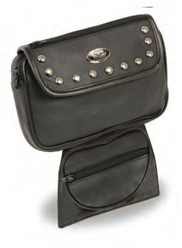 SH59901 Leather Studded Double Pocket Magnetic Tank Bag