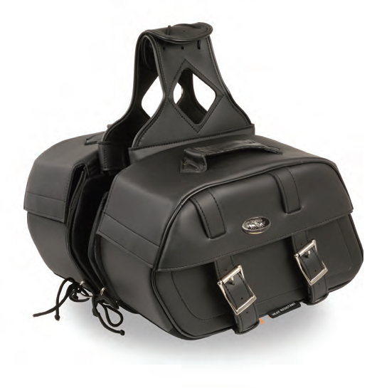 SH611 Zip-Off PVC Throw-Over Rounded Saddle Bag