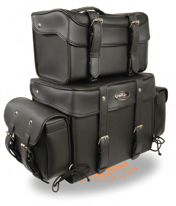 SH65001 Large Four Piece Pvc Touring Pack W/ Barrel Bag - Click Image to Close