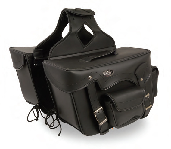 SH66601 Lg Zip-Off PVC Throw Over Stud Saddle Bag w/Reflective