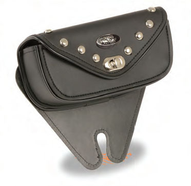 SH67103 Small Studded 1 Pocket Windshield Mount Bag W/Turn Clasp