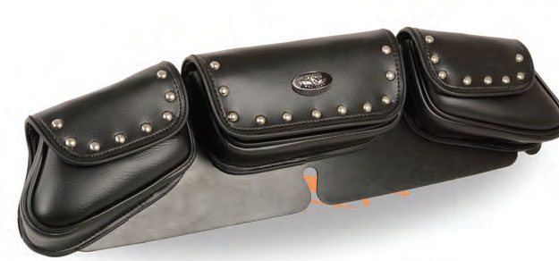 SH67105 Triple Pocket Studded Travel Windshield Bag - Click Image to Close