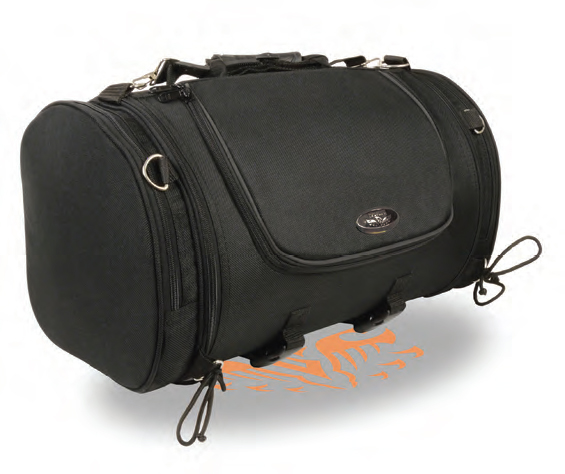 SH683 Large Nylon Duffle Style Sissy Bar Bag W/ Strap - Click Image to Close