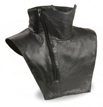 SH165 Unisex Premium Leather Neck Warmer W/ Zipper Closure & Fle