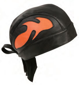 SH325 Unisex One-Size-Fits-All Skull Cap with Orange Flames - Click Image to Close